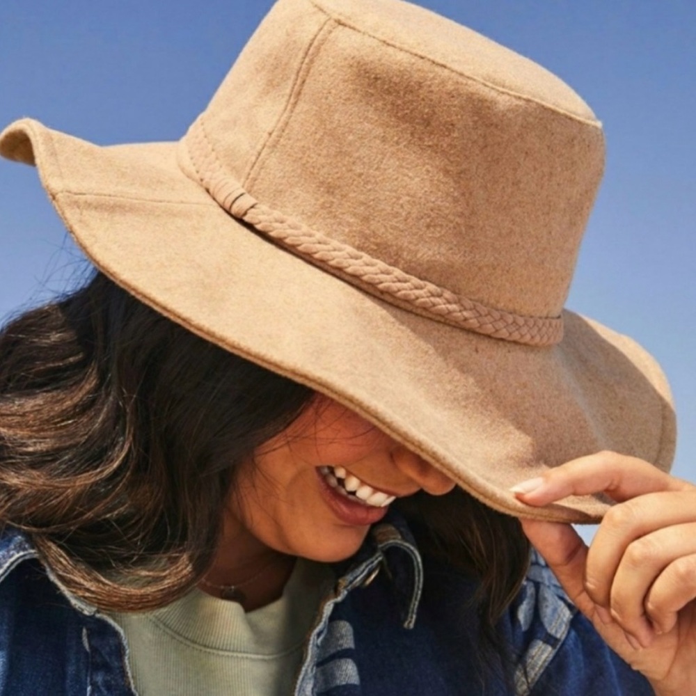 ASN Hats The Harper Hat in Oatmeal ASN Felt Floppy Hat with Braid Detail…